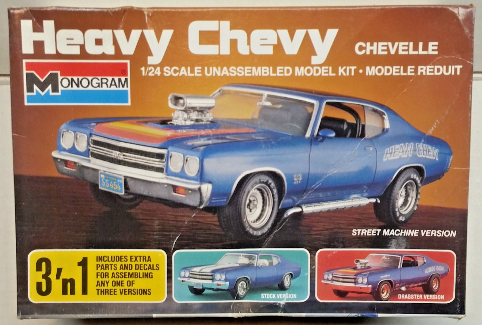 Vintage Monogram 1970 Chevelle HEAVY CHEVY 3in1 Stock Street Drag 1/24 ...