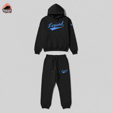 Men's Black Sky Blue Sweatsuit Legend Black Hoodie To Match Air Jordan 11 Gamma