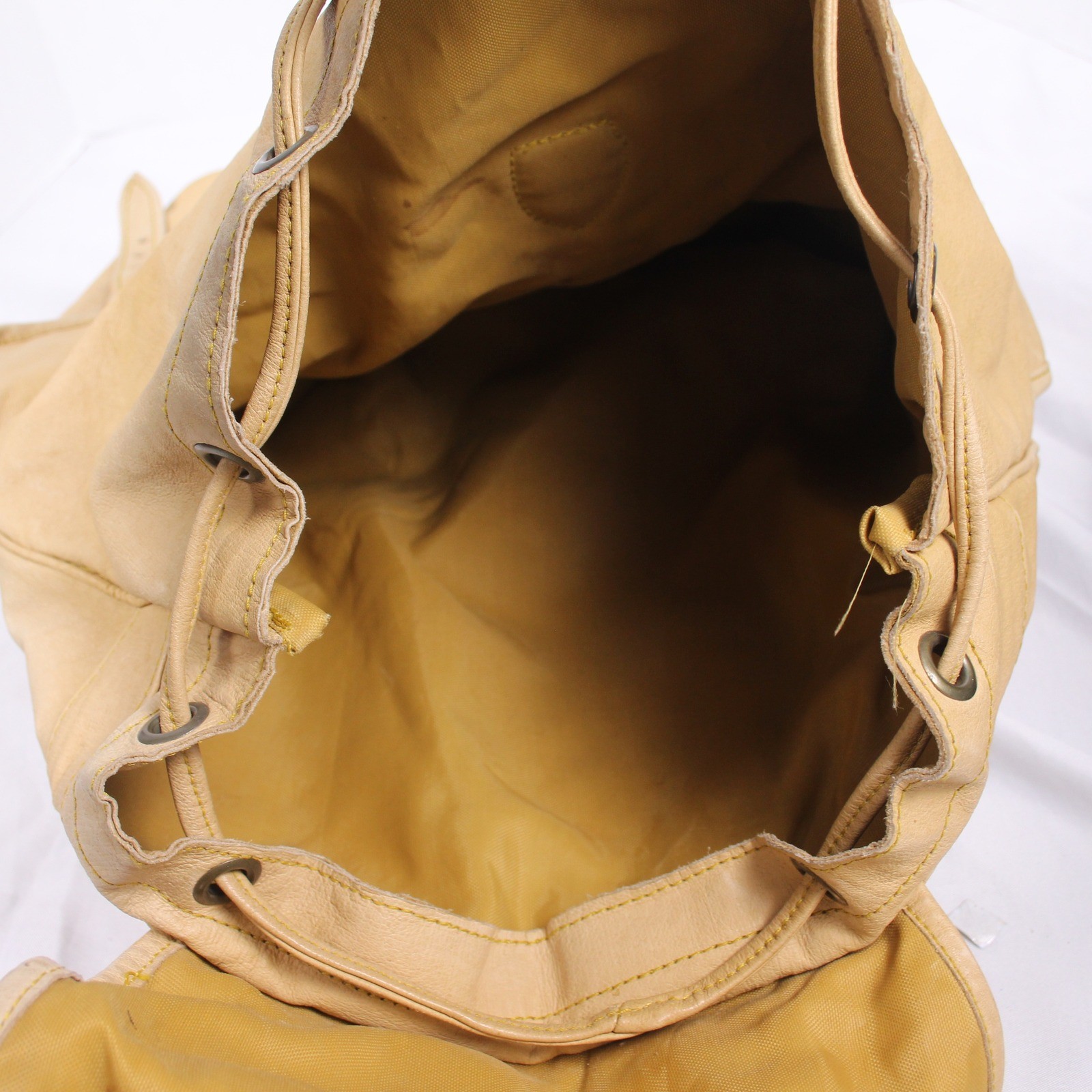 Camel Genuine Leather Drawstring Backpack Tan Kha… - image 5
