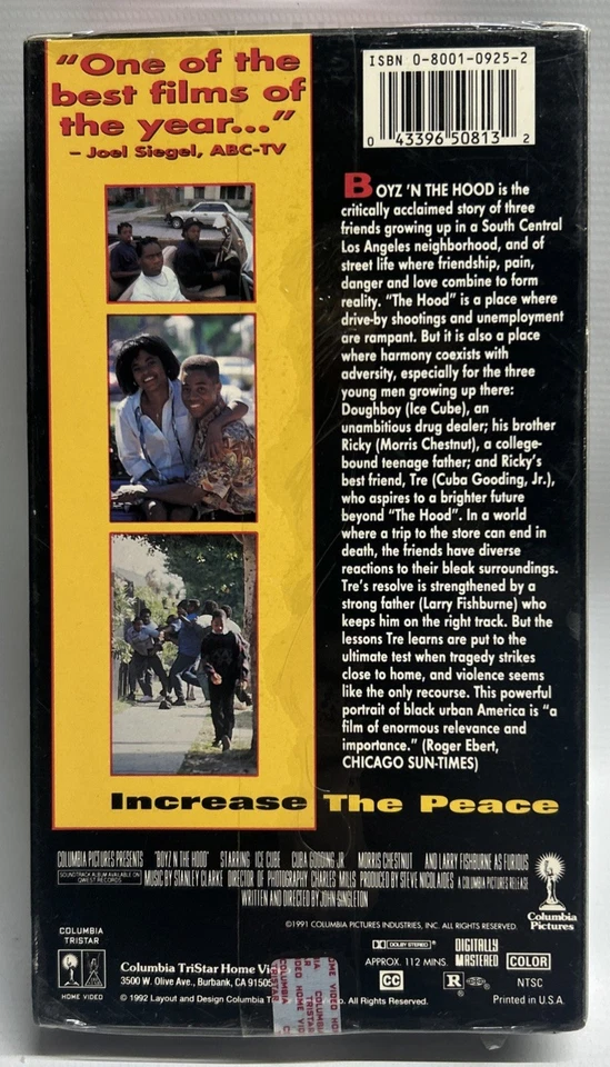 BOYZ N THE HOOD 1991/92 FACTORY SEALED COLUMBIA PICTURES VHS ICE CUBE - Image 3 of 4