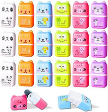 Pencil Erasers with Clean up Roller Shaving Case Gear | 24 Pack Value Pack, Cute