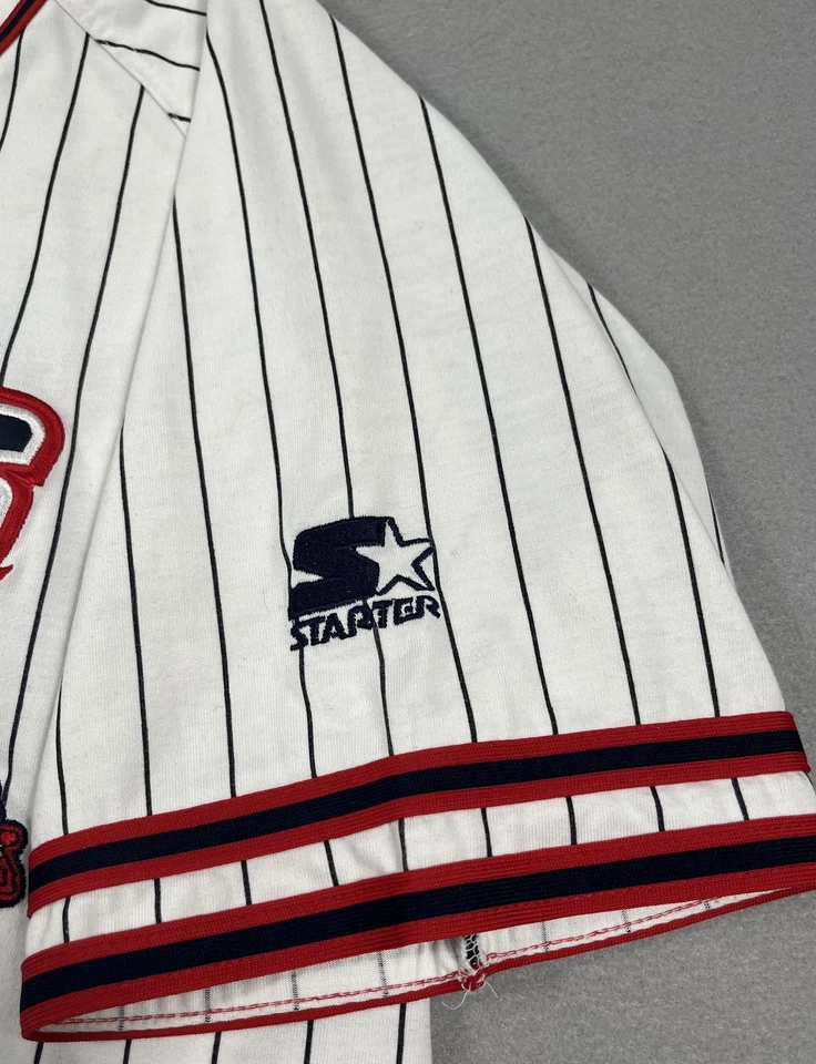 Camiseta deportiva vintage Starter Atlanta Braves Greg Maddux #31 para hombre XXL MLB prendedor a rayas Foto 4 de 4