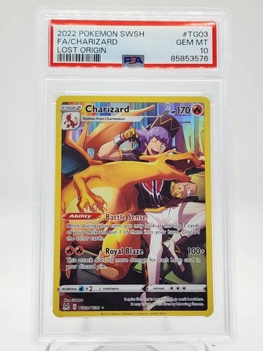 CHARIZARD 2022 POKEMON LOST ORIGIN TRAINER GALLERY #TG03 FA PSA 10 Q0895