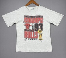Vintage 90s 1993 Chicago Bulls NBA World Champions Single Stitch Tee Sz L VTG