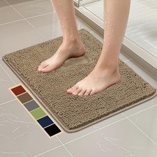 24" 17" Chenille Bath Mat Non-Slip with Backing Bath Rug Ultra-Absorbent