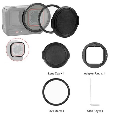 Für Insta360 Ace Pro 2 Objektivfilter-Adapterring mit UV-Filter & Objektivdeckel