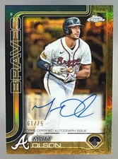 MATT OLSON 2025 TOPPS GILDED COLLECTION YELLOW/GOLD REFRACTOR #/75 AUTO - BRAVES