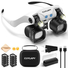 COYLAPY Magnifying Glasses for Close Work, Watch Repair (White) | 5 Interchangea