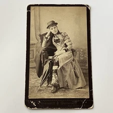 Antique Photograph On Board Beautiful Affluent Young Woman Los Angeles CA