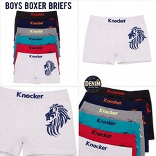 Boys Boxer Briefs 6 Pack Knocker Lion Head Print Soft Stretch Multi Color S-XL