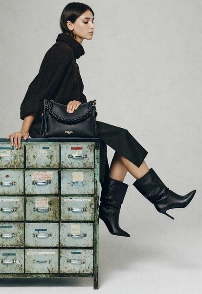 Women Pollini Boots Black Leather 37