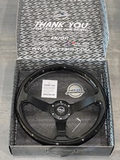 Nrg Steering Wheel Black Wood Grain 350mm Black Chrome Spokes St-036bk-bk New Nrg Steering Wheel Black Wood Grain 350mm Black Chrome Spokes St-036bk-bk New
