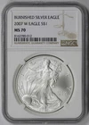 2007-W Burnished Silver Eagle $1 NGC MS 70 1 oz .999 Fine Silver