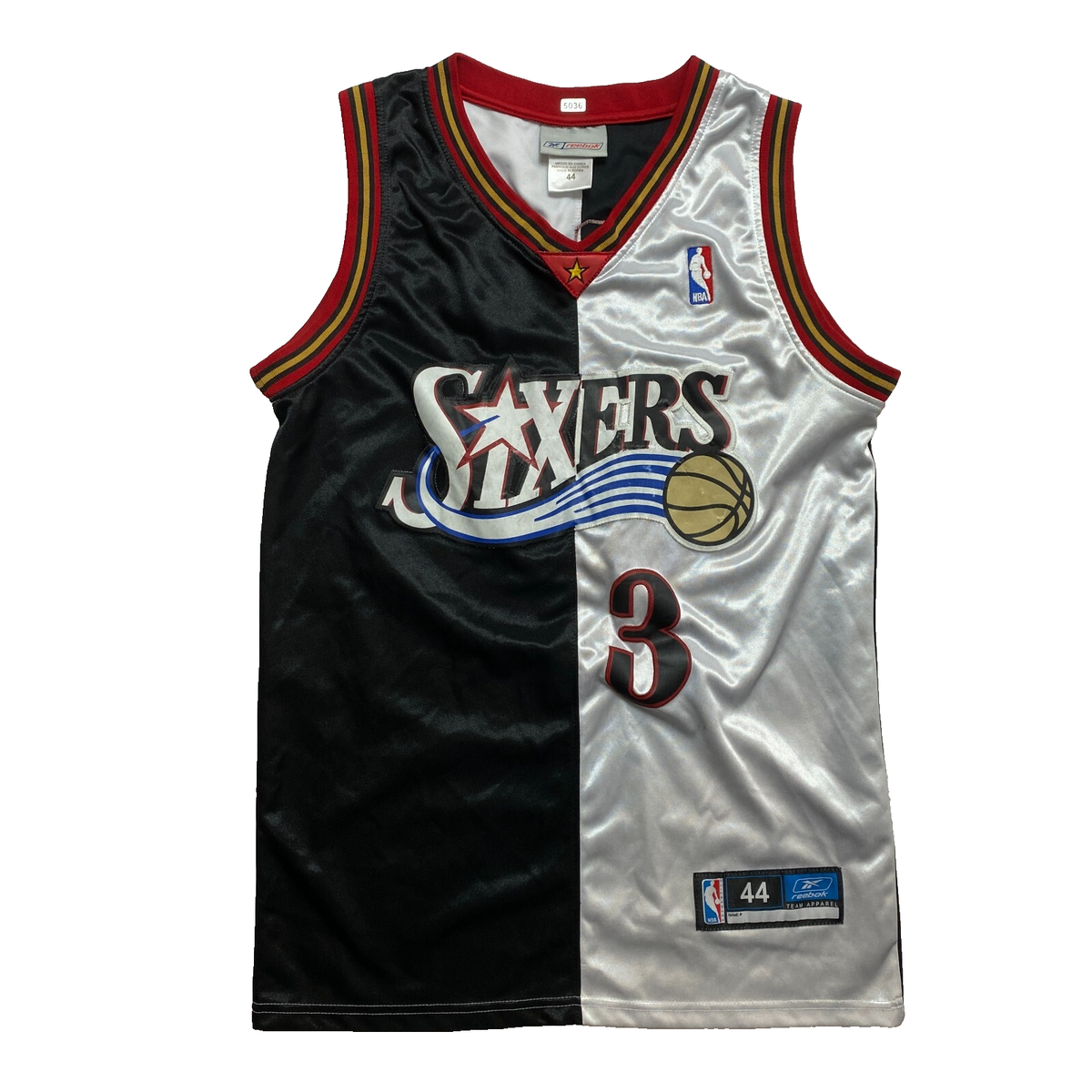 VINTAGE Sixers Jersey 44 White Sleeveless Allen Iverson #3 Adidas