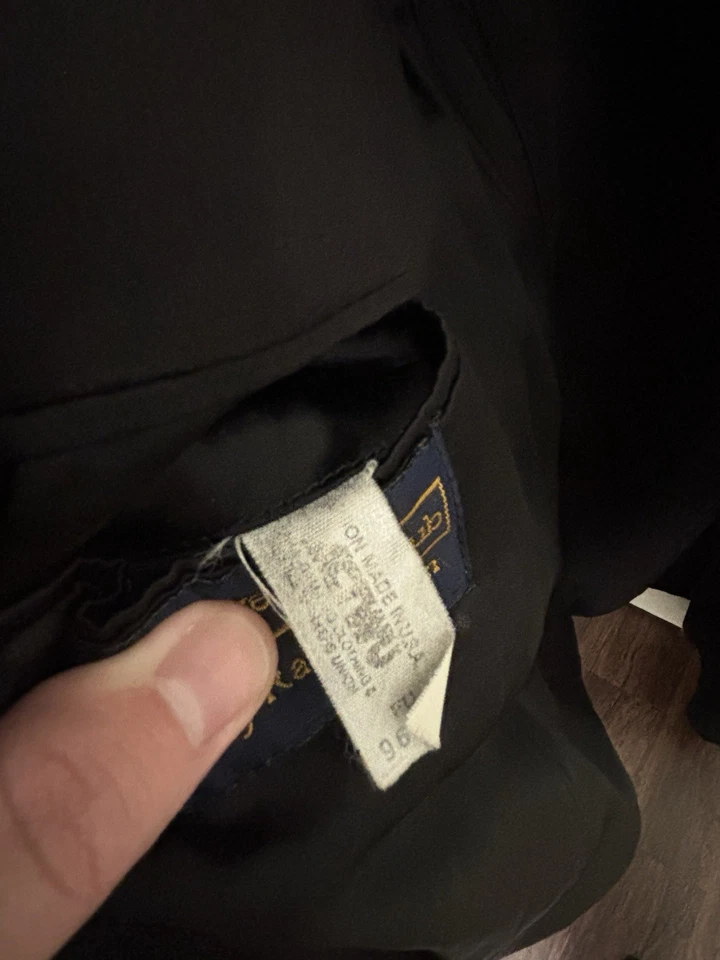 Abrigo de lana negro Polo University Club Ralph Lauren 48R Foto 4 de 4