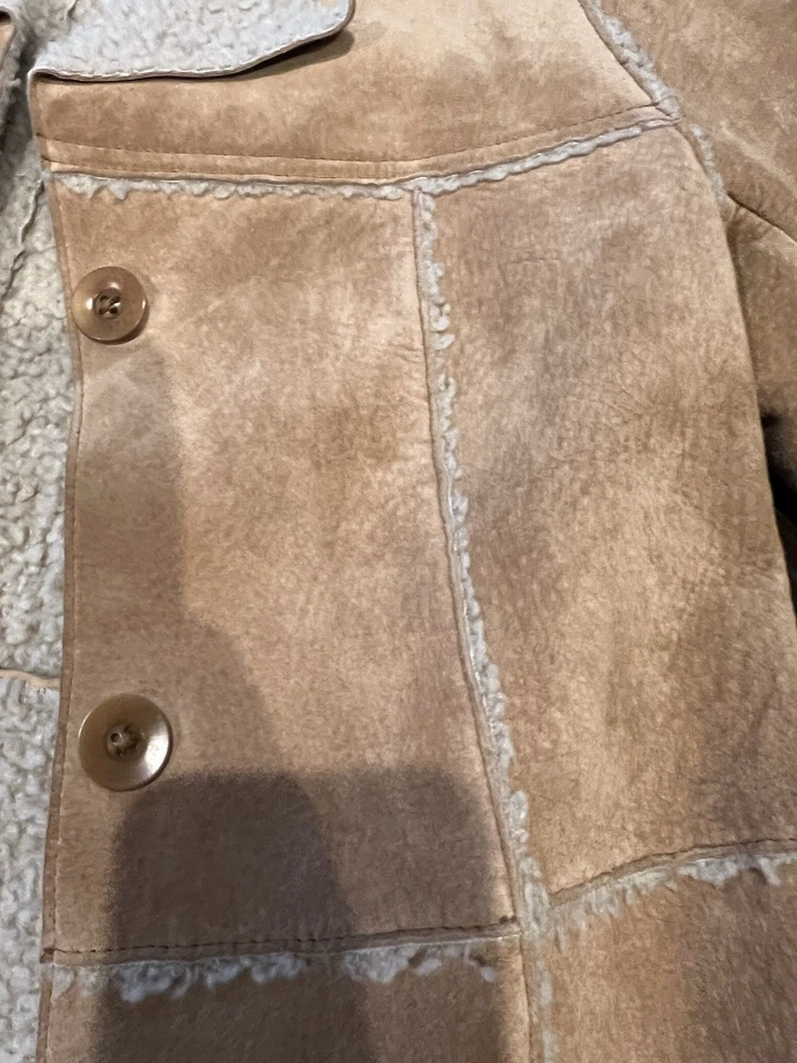 Chaqueta de Colección Anonymous John Carlisle Para Mujer Botón Completo Cuero/Sherpa Otoño Foto 4 de 4