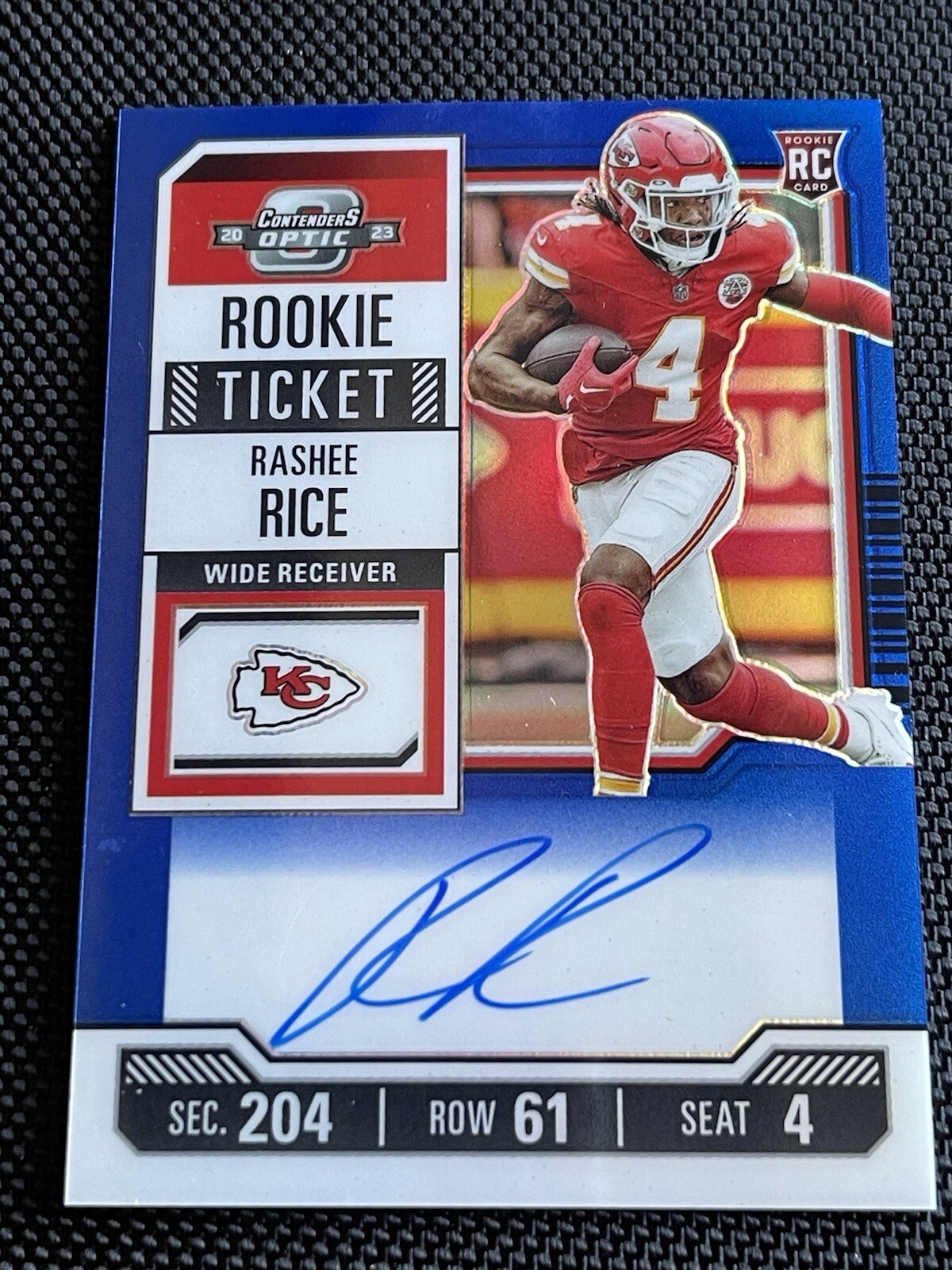 2023 Contenders Optic - Rookie Ticket  Auto Blue #129 Rashee Rice /75