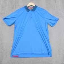 Robert Graham Golf Shirt Men M Blue Polo Luxe Performance Bold Preppy Golfing