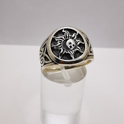 Ladies Sterling Silver ''Sun, Moon, Stars'' Band Ring Nearly New!