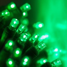 100 count 5 mm LED Christmas Light String Green Color