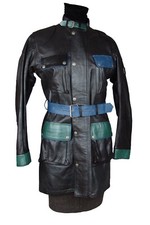 Belstaff $2400.00 Leather Hyena Jacket Blouson Motorcycle Size 42 Made in Italy