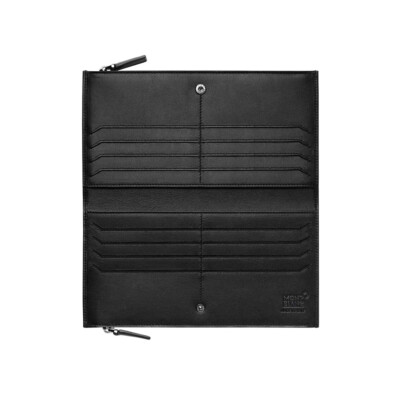 大幅に値下げ❗️MONTBLANC NIGHTFLIGHT レザー長財布パスポート Montblanc Nightflight Leather Black Multi-Currency Wallet #118279