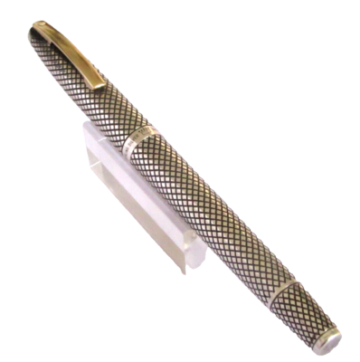 Stylo Plume Sheaffer Imperial USA - Pompe - Argent Massif - Plume En Or - Modèle Rare Motifs Diamond Q8 - Occasion Très Bon état