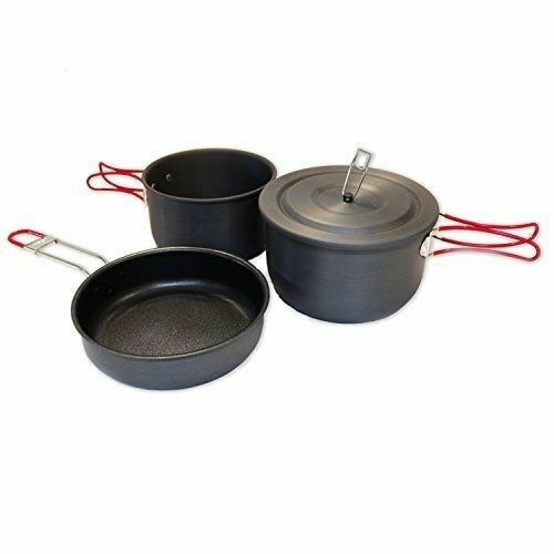 Alpine Mountain Gear 4011823 Hard Anodized Camping Cookset Black for