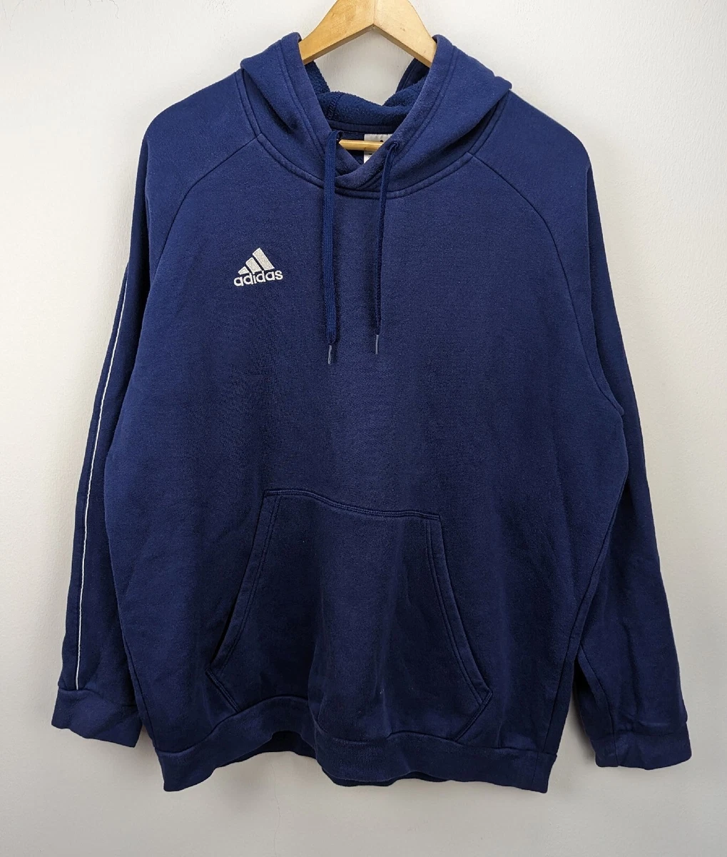 Adidas Men Long Sleeve Hoodie Jumper Logo Cotton Blend Blue Size 2XL | eBay