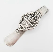 French Silver Crochet Châtelaine Hook c. 1845 Basket of Flowers