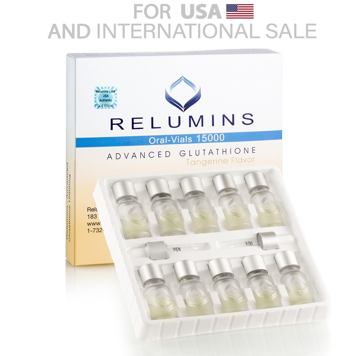 Relumins Liquid Glutathione Oral Supplement Vitamin C Booster Tangerine  Flavo