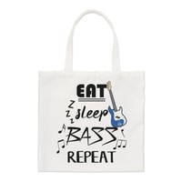 Eat Sleep Bass Repeat Regular Tragetasche Musik Rock Witz Gitarrist Lustig