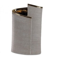 Vase Tischvase Blumenvase Keramik Beige (Taupe) Gold H 22Cm Trenddesign Formano