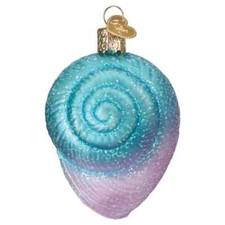 Old World Christmas FANCIFUL SPIRAL SHELL 12701 Glass Ornament w/OWC Box