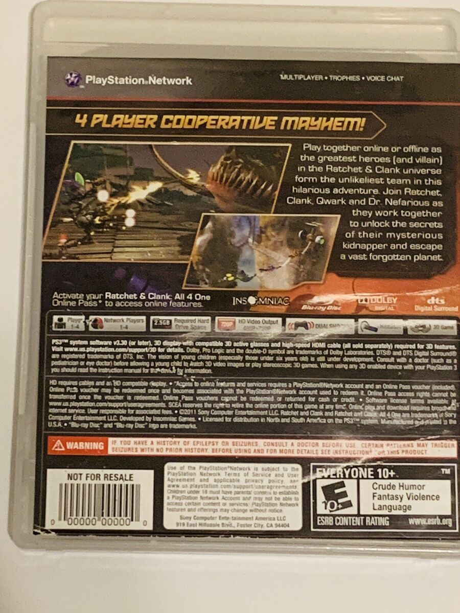 Ratchet And Clank All 4 One PS3 Not For Resale Complete Ratchet And Clank All 4 One PS3 Not For Resale Complete