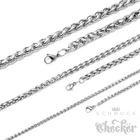 Stainless Steel Cable Chain Women Men Necklace Silver Chain Thick Thin Classic 60cm
