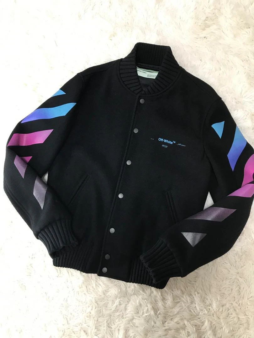 OFF WHITE Giacca stadio Off White GRADIENT VARSITY NERA TAGLIA XS OMEA145F18A32005 USATA
