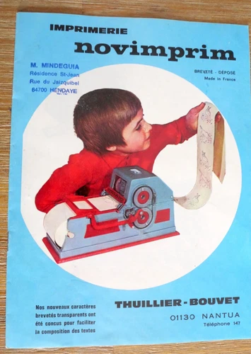 THUILLIER-BOUVET OLD CATALOGUE SHEET PRINTING NOVIMPRIM