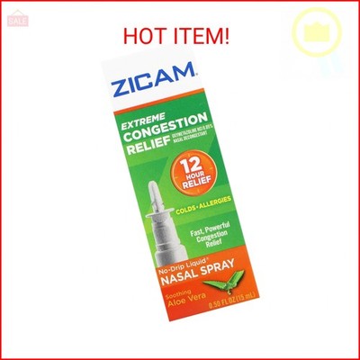 Zicam Extreme Congestion Relief Nasal Spray, 12 Hour Relief, No-Drip Liquid with