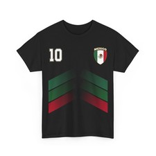 Mexico Soccer T-Shirt, Mexican Flag Soccer Jersey Number 10 Shirt