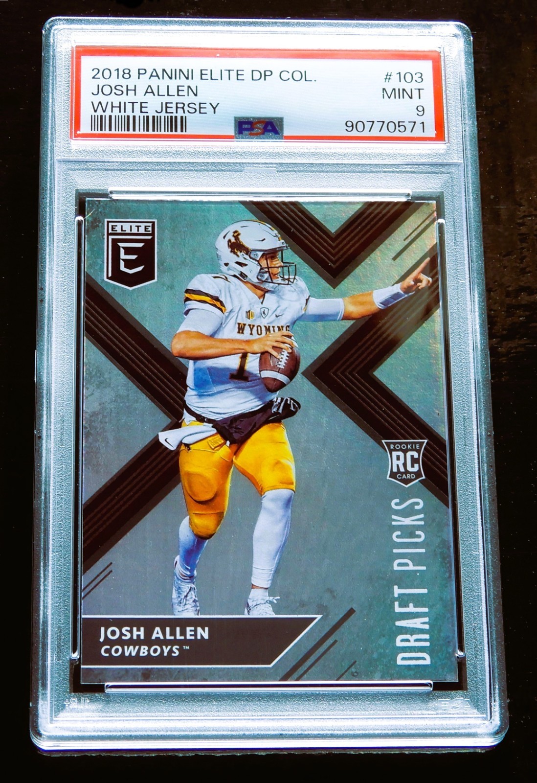 2018 Panini Elite Draft Picks PSA-9 Mint * Josh Allen  Rookie *  #103B White Jsy