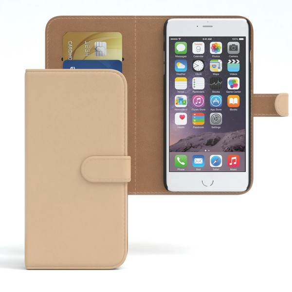 Tasche FüR Apple Iphone 6 / 6S Plus Case Wallet Schutz HüLle Cover Hellbraun-image
