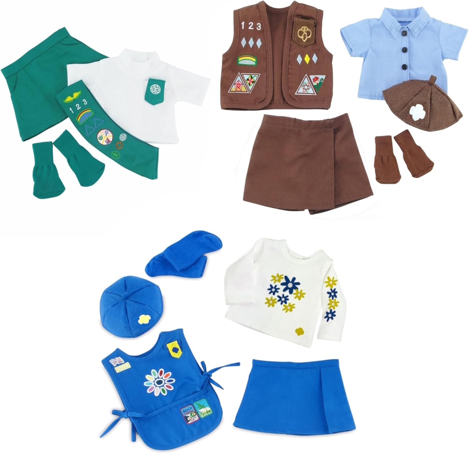 Value Pack (3) Girl Scout Uniforms, Including Da