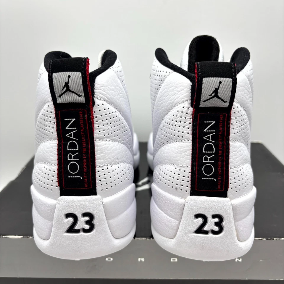 Air Jordan 12 Retro Sol Naciente Cuero Blanco Zapatos Atléticos 8 Para Hombre 130690-163 Foto 4 de 4