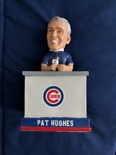 Pat Hughes Chicago Cubs 2016 World Series Blue Shirt Talking Bobblehead MLB