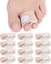 12 Pack Fabric Hammer Toe Corrector Straightener, Reusable Broken Toe Tape Bu...