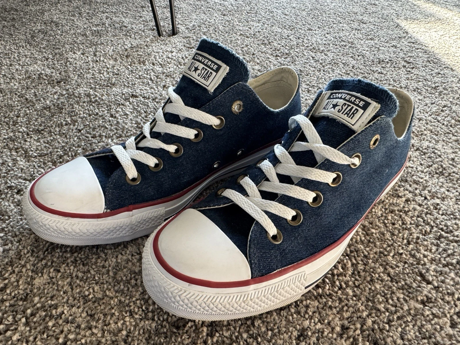 CONVERSE Chuck Taylor All Star Canvas Low Top Blu Rosso Donna 8 Uomo 6 Unisex