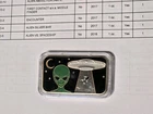 EVERYTHING UFO 1 oz 999 Silver Alien Abduction Enameled Art Bar