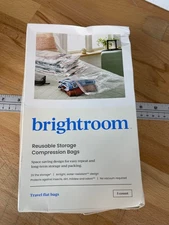 Brightroom Reusable Storage Compression Bags 5ct Travel Flat Large No Vacuum Nee