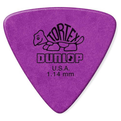 Used Dunlop 431P1.14 Tortex Triangle 6 Pack, 1.14mm, Purple